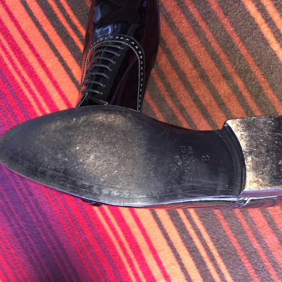 Gucci Men Black Patent Leather Lace-up (US 8) main image 4